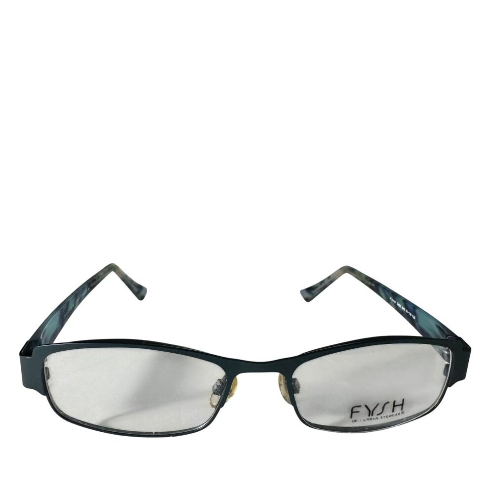 Fysh Urban Eyewear Eyeglasses 51-18-135 3480 Aqua/Blue Rectangle Frames Only UK